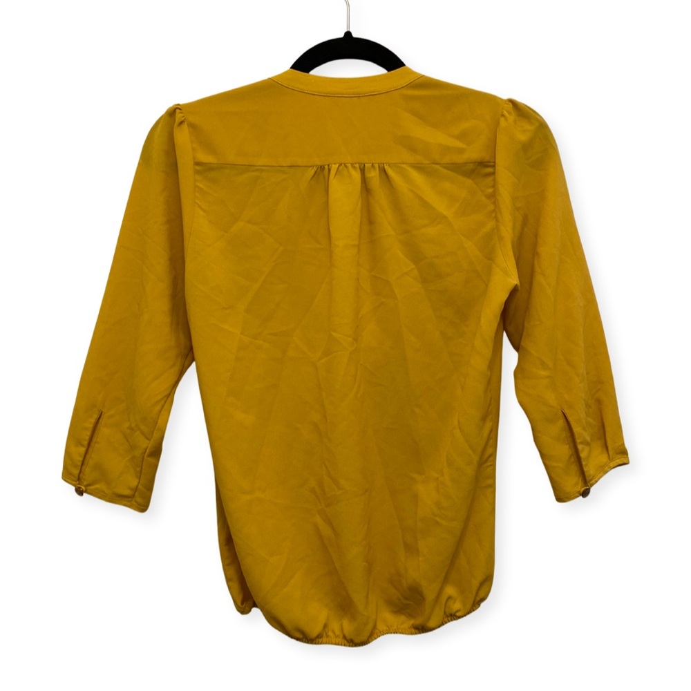 Camilla Solid Yellow Polyester Long Sleeve Blouse… - image 3